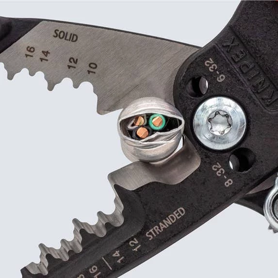 Knipex 8" Forged Wire Strippers W/ Comfort Grip 13 72 8 SBA 4 Knipex 8" Forged Wire Strippers W/ Comfort Grip 13 72 8 SBA - Image 2