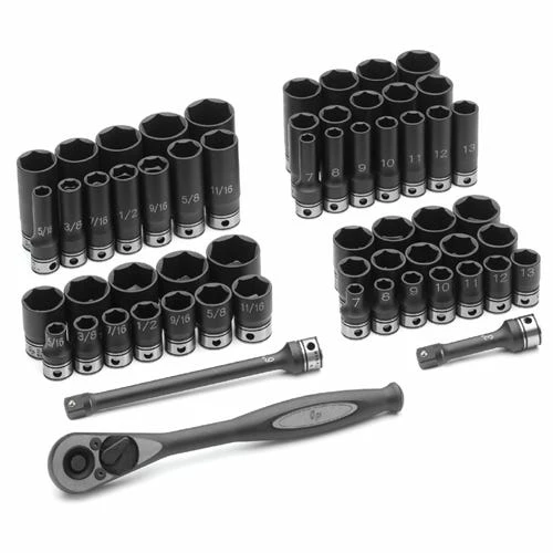 Grey Pneumatic Sockets Grey Pneumatic 59 Piece 3/8" Drive SAE & Metric 6 Point Standard & Deep Duo Socket Set 81659CRD 3 Grey Pneumatic Sockets Grey Pneumatic 59 Piece 3/8" Drive SAE & Metric 6 Point Standard & Deep Duo Socket Set 81659CRD - Image 2