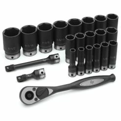 Grey Pneumatic Sockets Grey Pneumatic 22 Piece 1/2" Drive 6-Point Deep Length DUO-Socket Set (SAE) 82622D -Grey Pneumatic Sockets Shop 20084 2 vm8etoqr9eazocx2