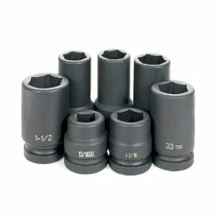 Grey Pneumatic Sockets Grey Pneumatic 7 Piece 1" Drive 6-Point Standard & Deep Length Impact Socket Set (SAE & Metric) 9007 -Grey Pneumatic Sockets Shop 20086 2 qjejp6q8peubmlcn