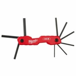 Milwaukee Tools Milwaukee 9-Key Folding Hex Key Set - SAE 48-22-2181 -Grey Pneumatic Sockets Shop 48 22 2181 1