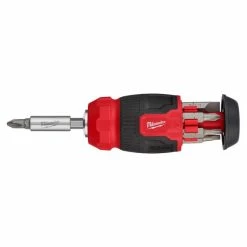 Milwaukee Tools Milwaukee 8-in-1 Compact Multi-Bit Screwdriver 48-22-2910 -Grey Pneumatic Sockets Shop 48 22 2910 103