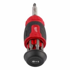 Milwaukee Tools Milwaukee 8-in-1 Compact Multi-Bit Screwdriver 48-22-2910 -Grey Pneumatic Sockets Shop 48 22 2910 104 1