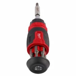 Milwaukee Tools Milwaukee 8-in-1 Ratcheting Compact Multi-Bit Screwdriver 48-22-2913 -Grey Pneumatic Sockets Shop 48 22 2913 104