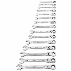 Milwaukee Tools Milwaukee 15 PC. SAE Flex Head Ratcheting Combination Wrench Set 48-22-9413 -Grey Pneumatic Sockets Shop 48 22 9413 3 qx0k28zlqoogswwk
