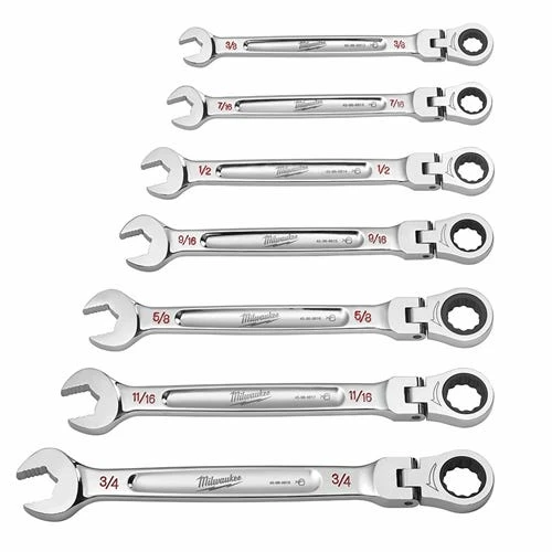 Milwaukee Tools Milwaukee 7 PC. SAE Flex Head Ratcheting Combination Wrench Set 48-22-9429 5 Milwaukee Tools Milwaukee 7 PC. SAE Flex Head Ratcheting Combination Wrench Set 48-22-9429 - Image 3