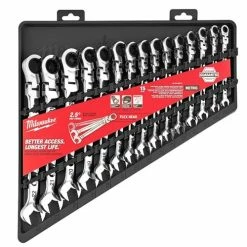 Milwaukee Tools Milwaukee 15 PC. Metric Flex Head Ratcheting Combination Wrench Set 48-22-9513