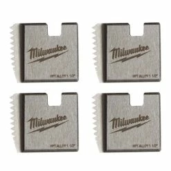 Milwaukee Tools Milwaukee 1-1/2" Alloy NPT Portable Pipe Threading Dies (Set Of 4) 48-36-1105