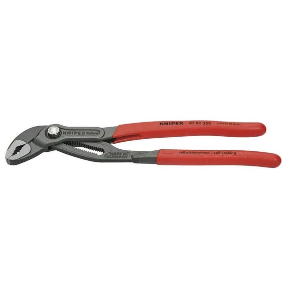 Knipex 10" Cobra High-Tech Water Pump Pliers W/ Plastic Grip 87 01 250 3 Knipex 10" Cobra High-Tech Water Pump Pliers W/ Plastic Grip 87 01 250