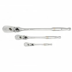 Gearwrench Tools Gearwrench 3 Pc. 1/4", 3/8" & 1/2" Drive 90-Tooth Locking Flex Head Teardrop Ratchet Set 81276T