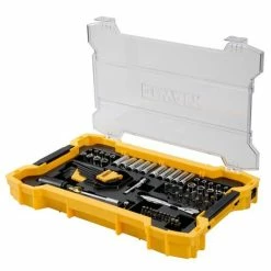 DeWalt Power Tools DeWalt 1/4 In And 3/8 In Mechanic Tool Set With ToughSystem 2.0 Tray And Lid (131 Pc) DWMT45402 -Grey Pneumatic Sockets Shop dwmt45402 3 1