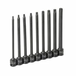 Grey Pneumatic Sockets Grey Pneumatic 9 Piece 3/8" Drive Star 6" Length Impact Socket Set 1206T