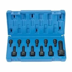 Grey Pneumatic Sockets Grey Pneumatic 12 Piece 1/4" & 3/8" & 1/2" Drive Tamper Proof Impact Socket Set 1235TT