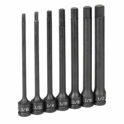 Grey Pneumatic Sockets Grey Pneumatic 3/8" Drive 6" Length Impact Hex Drivers Set 1267H