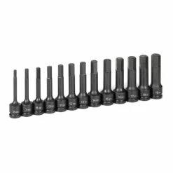 Grey Pneumatic Sockets Grey Pneumatic 13 Piece 1/2 Drive Hex 4" Length Impact Socket Set (Metric) 1343MH