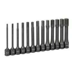 Grey Pneumatic Sockets Grey Pneumatic 13 Piece 1/2 Drive Hex 6" Length Impact Socket Set (Metric) 1363MH