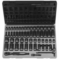 Grey Pneumatic Sockets Grey Pneumatic 59 Piece 3/8" Drive SAE & Metric 6 Point Standard & Deep Duo Socket Set 81659CRD