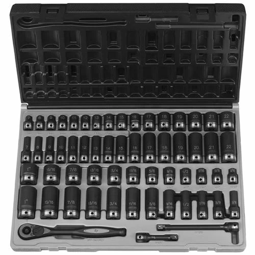 Grey Pneumatic Sockets Grey Pneumatic 59 Piece 3/8" Drive SAE & Metric 6 Point Standard & Deep Duo Socket Set 81659CRD 2 Grey Pneumatic Sockets Grey Pneumatic 59 Piece 3/8" Drive SAE & Metric 6 Point Standard & Deep Duo Socket Set 81659CRD