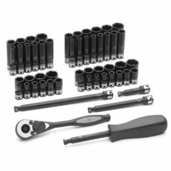 Grey Pneumatic Sockets Grey Pneumatic 59 Piece 1/4 "Drive DUO-SOCKET 6-Point Standard & Deep Length Socket Set (SAE & Metric) 89653CRD