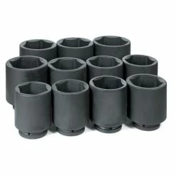 Grey Pneumatic Sockets Grey Pneumatic 11 Piece 1" Drive 6-Point Deep Length Impact Socket Set (SAE) 9011D