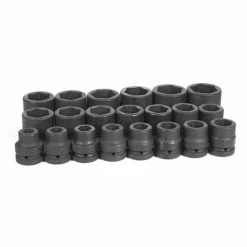 Grey Pneumatic Sockets Grey Pneumatic 21 Piece 1 Drive 6-Point Standard Length Impact Socket Set (SAE) 9021