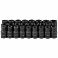 Grey Pneumatic Sockets Grey Pneumatic 26 Piece 1 Drive 6-Point Deep Length Impact Socket Set (Metric) 9026MD