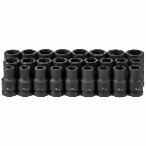 Grey Pneumatic Sockets Grey Pneumatic 26 Piece 1 Drive 6-Point Deep Length Impact Socket Set (Metric) 9026MD 3 Grey Pneumatic Sockets Grey Pneumatic 26 Piece 1 Drive 6-Point Deep Length Impact Socket Set (Metric) 9026MD