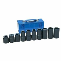 Grey Pneumatic Sockets Grey Pneumatic 10 Piece #5 Spline Drive 6-Point Standard & Deep Length Impact Socket Set (SAE & Metric) 9263