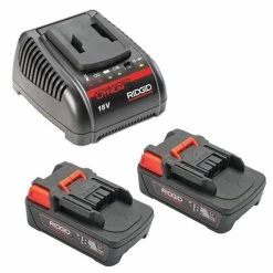 RIDGID Tools RIDGID 18V 2.5 Ah LI-Ion Batteries (X2) & Charger Set 66013